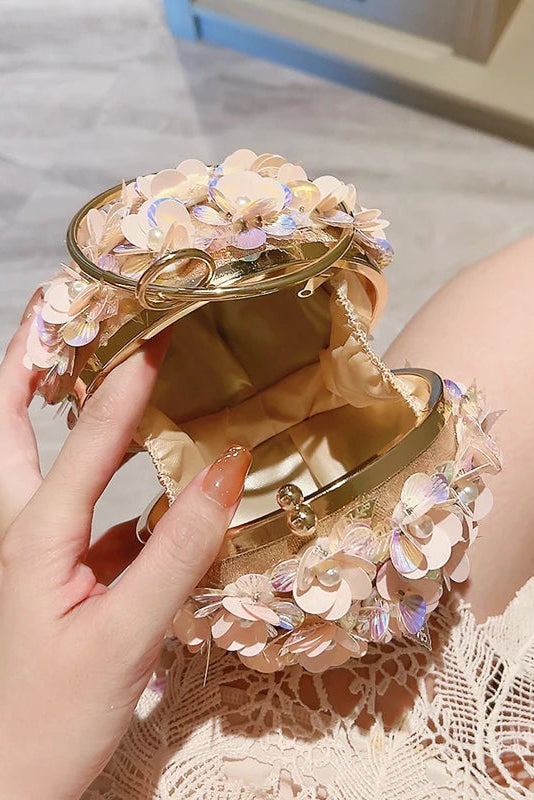 Mini Sequin Flower Evening Bag