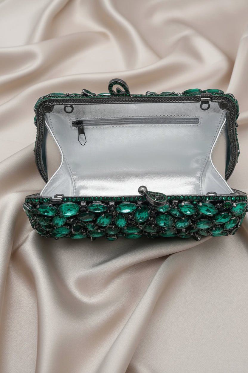 Emerald Enchanté Crystal Clutch