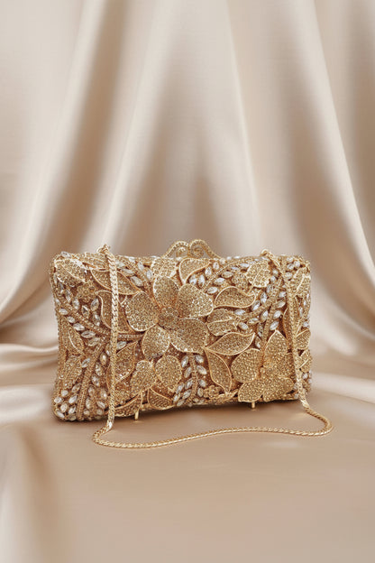 Ethereal Bloom Crystal Clutch