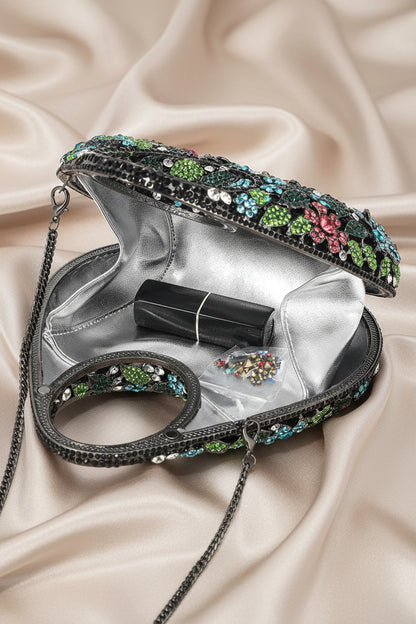 Golden Bloom Crystal Bag