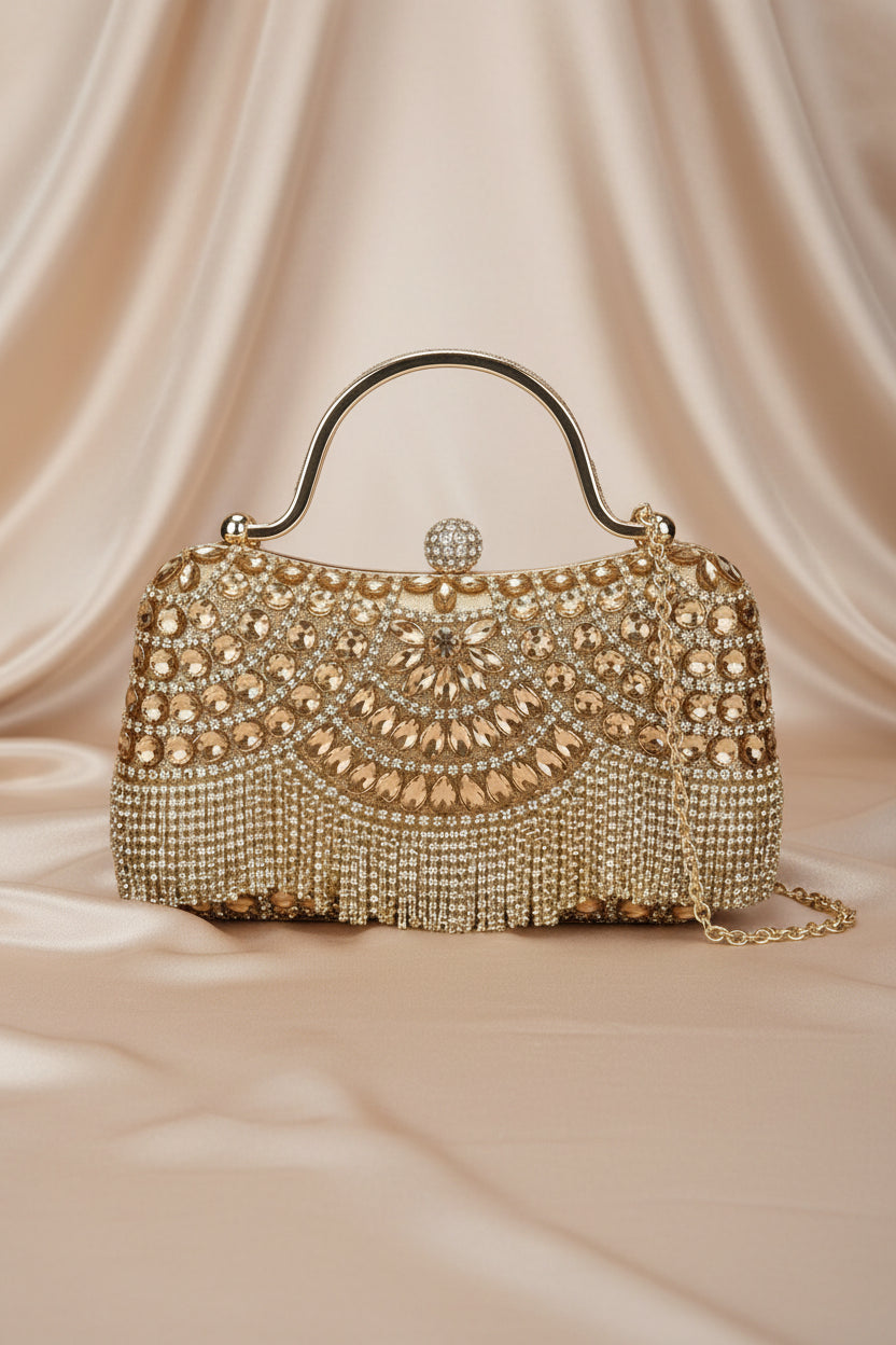 Moonlight Glam Diamond Evening Clutch Bag