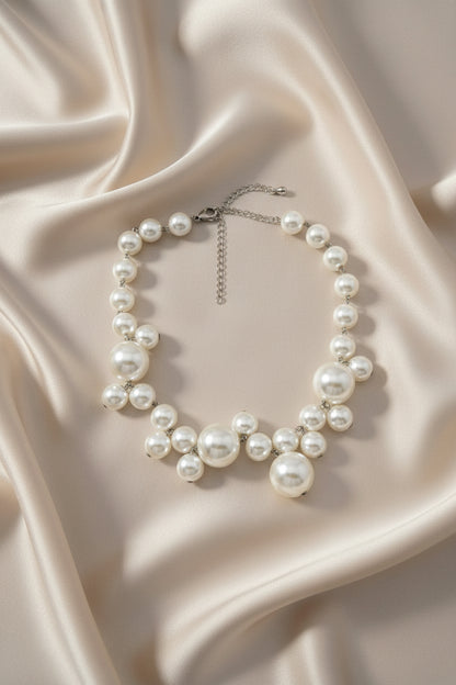 Vintage Hyperbole Bead Pearls Necklace