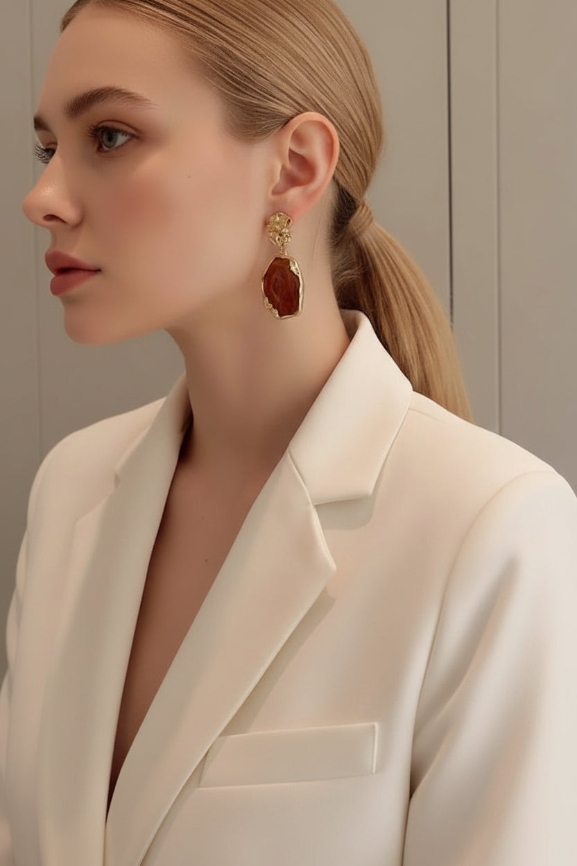 Geometry Irregularity Resin Stud Earrings for Women