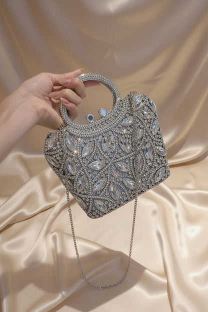 Celestial Halo Crystal Mini Bag Silver