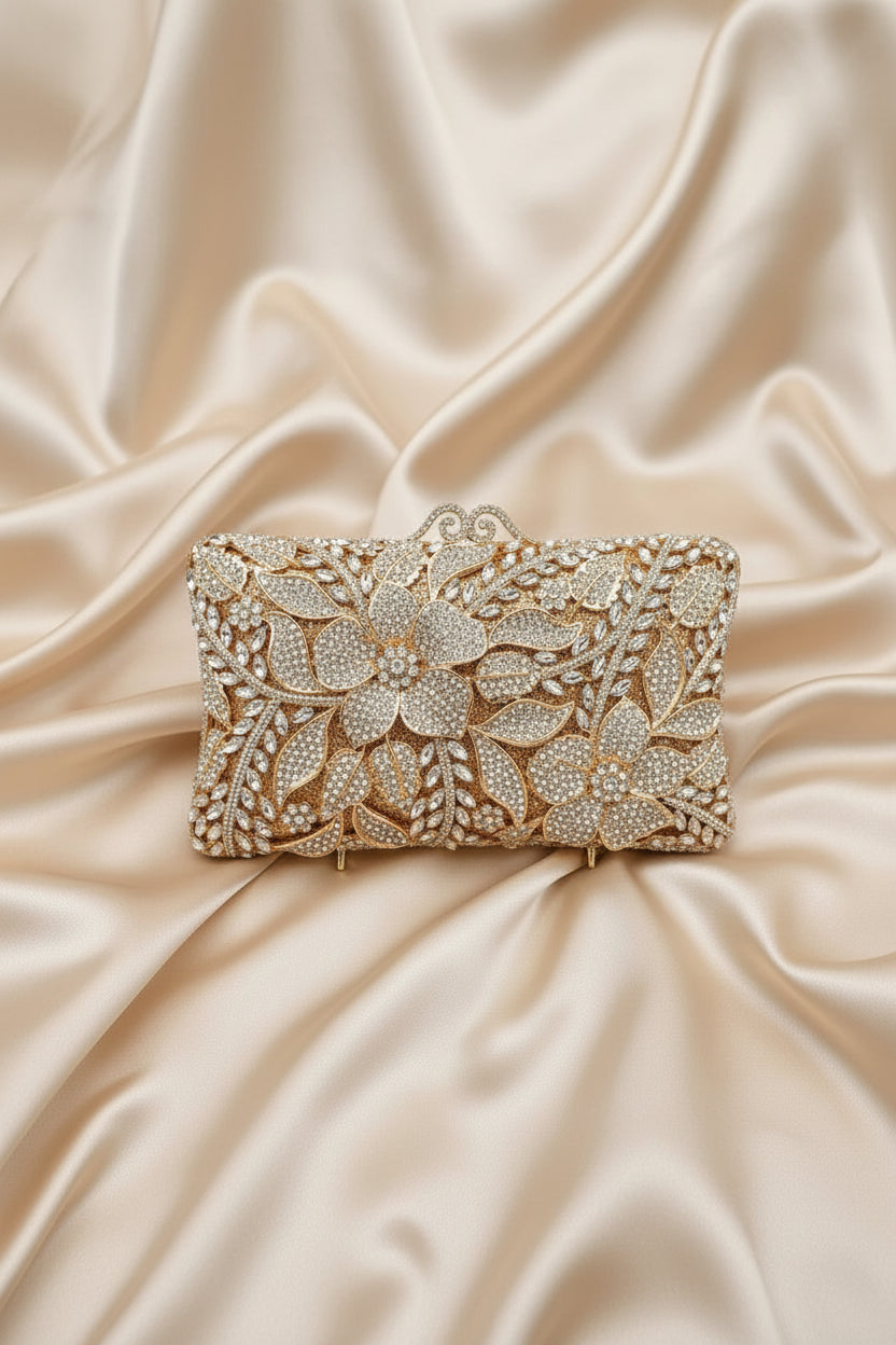 Ethereal Bloom Crystal Clutch