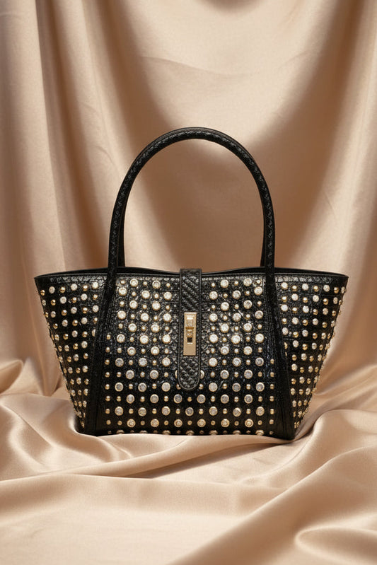 Noir Glam Studded Carryall