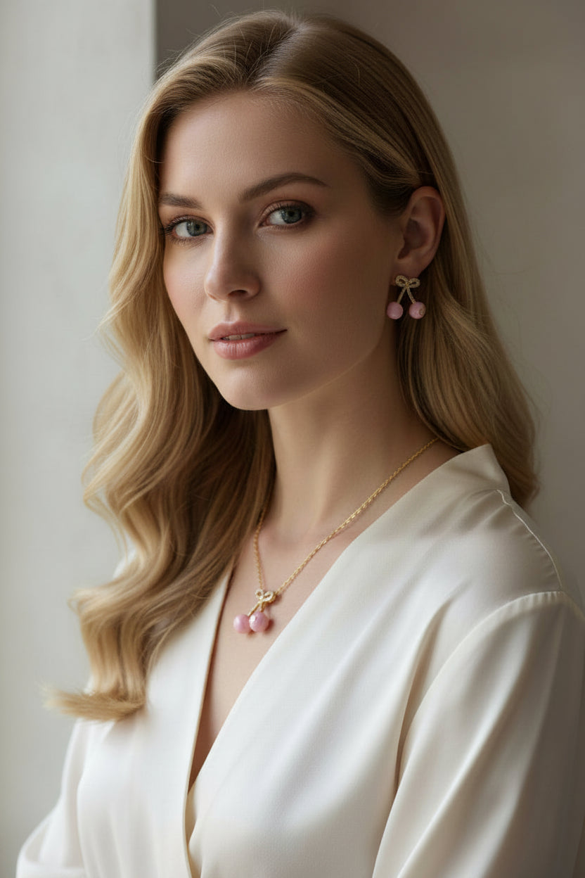 Pink Cherry Jewelry Set