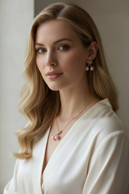 Pink Cherry Jewelry Set