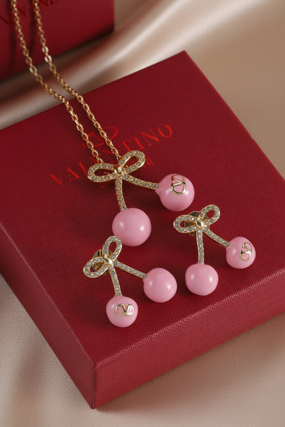 Pink Cherry Jewelry Set