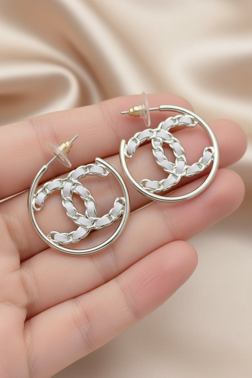 Chain Halo Hoop Earrings