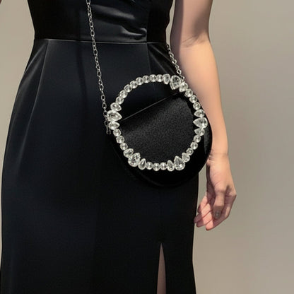 Midnight Grace Satin Clutch