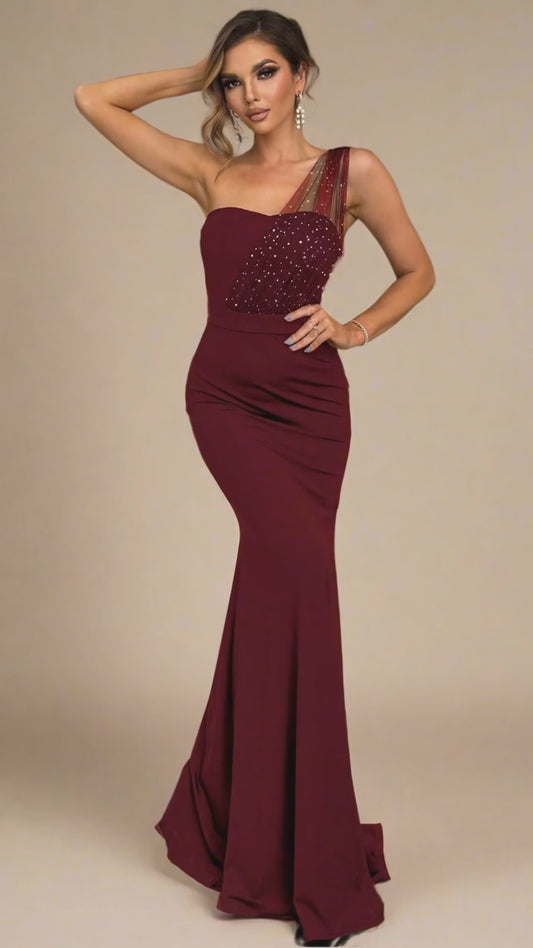 Radiance One-Shoulder Gown Dress