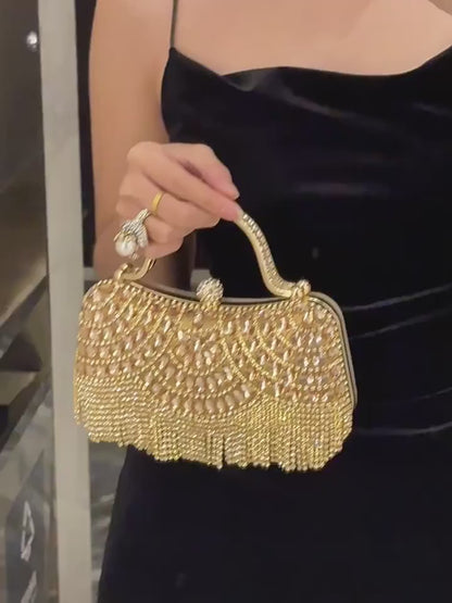 Moonlight Glam Diamond Evening Clutch Bag