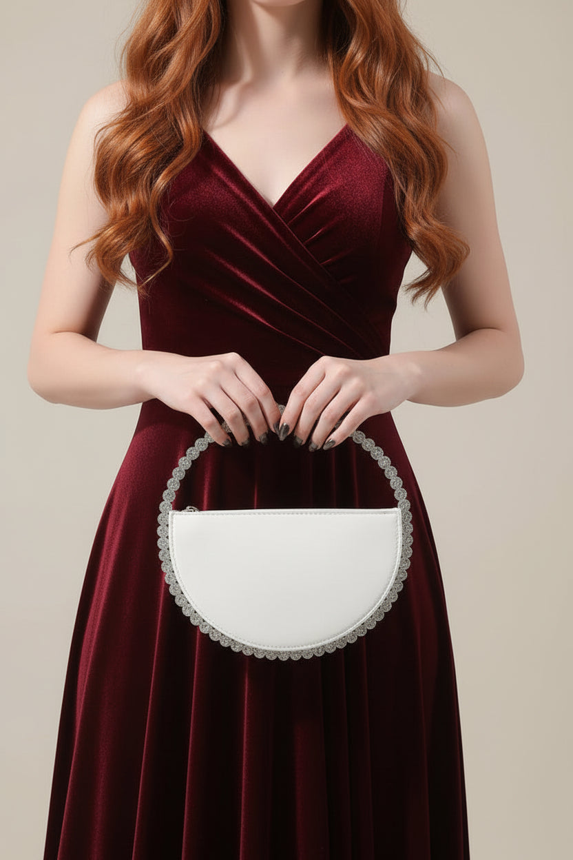 Elegant Rhinestone Circle Evening Clutch